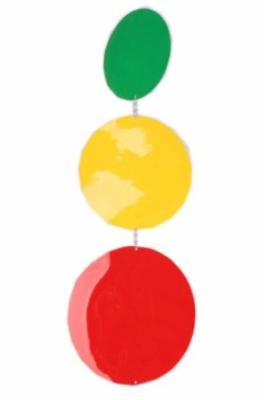 Red, yellow and green confetti mobile
