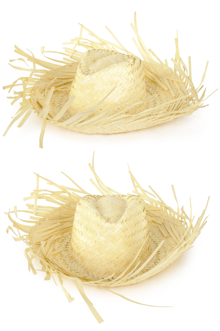 Straw hat frayed natural one size
