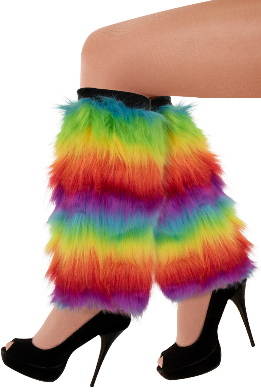 Leg warmers plush rainbow