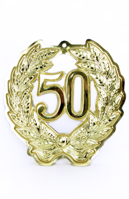 Plastic jubilee wreath 50 year ø 24 cm