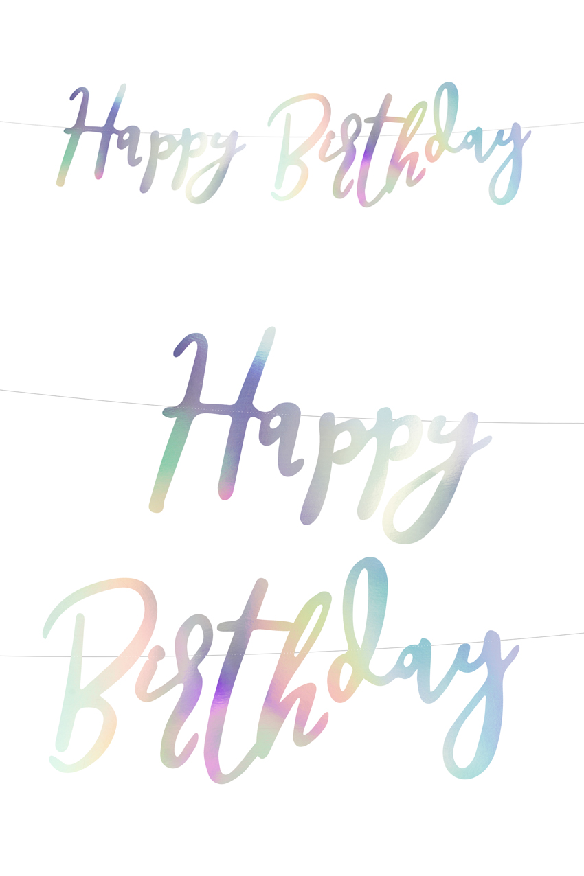 Banner Happy Birthday iridescent 62 cm