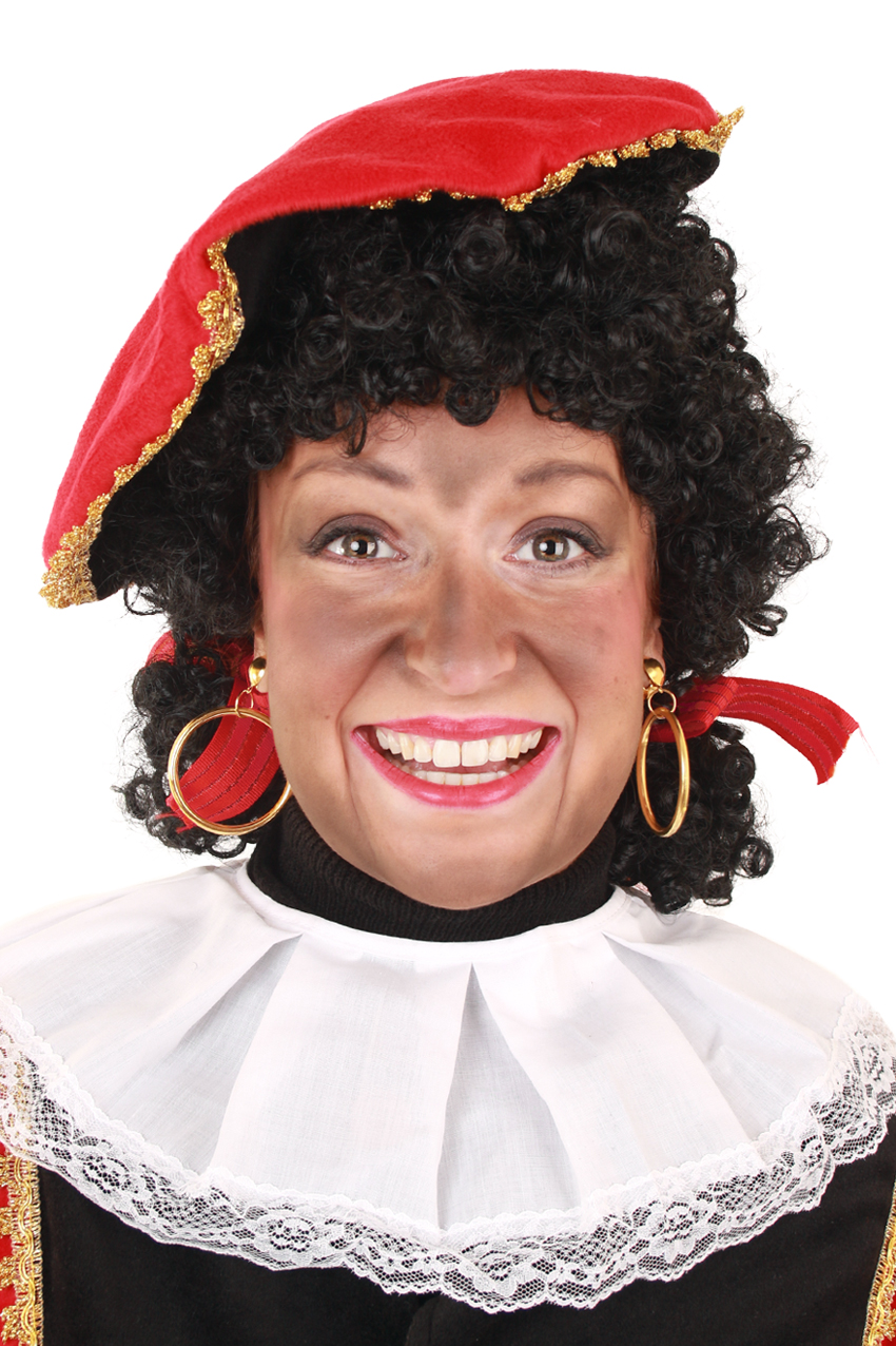 Wig Piet curl hair adjustable black with tails