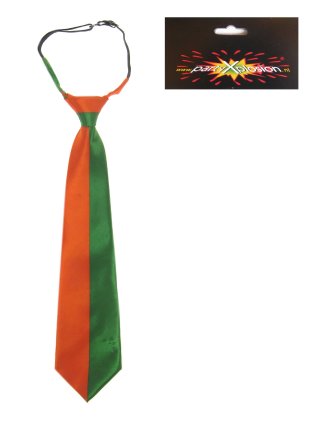 Necktie orange and green 10 x 40 cm