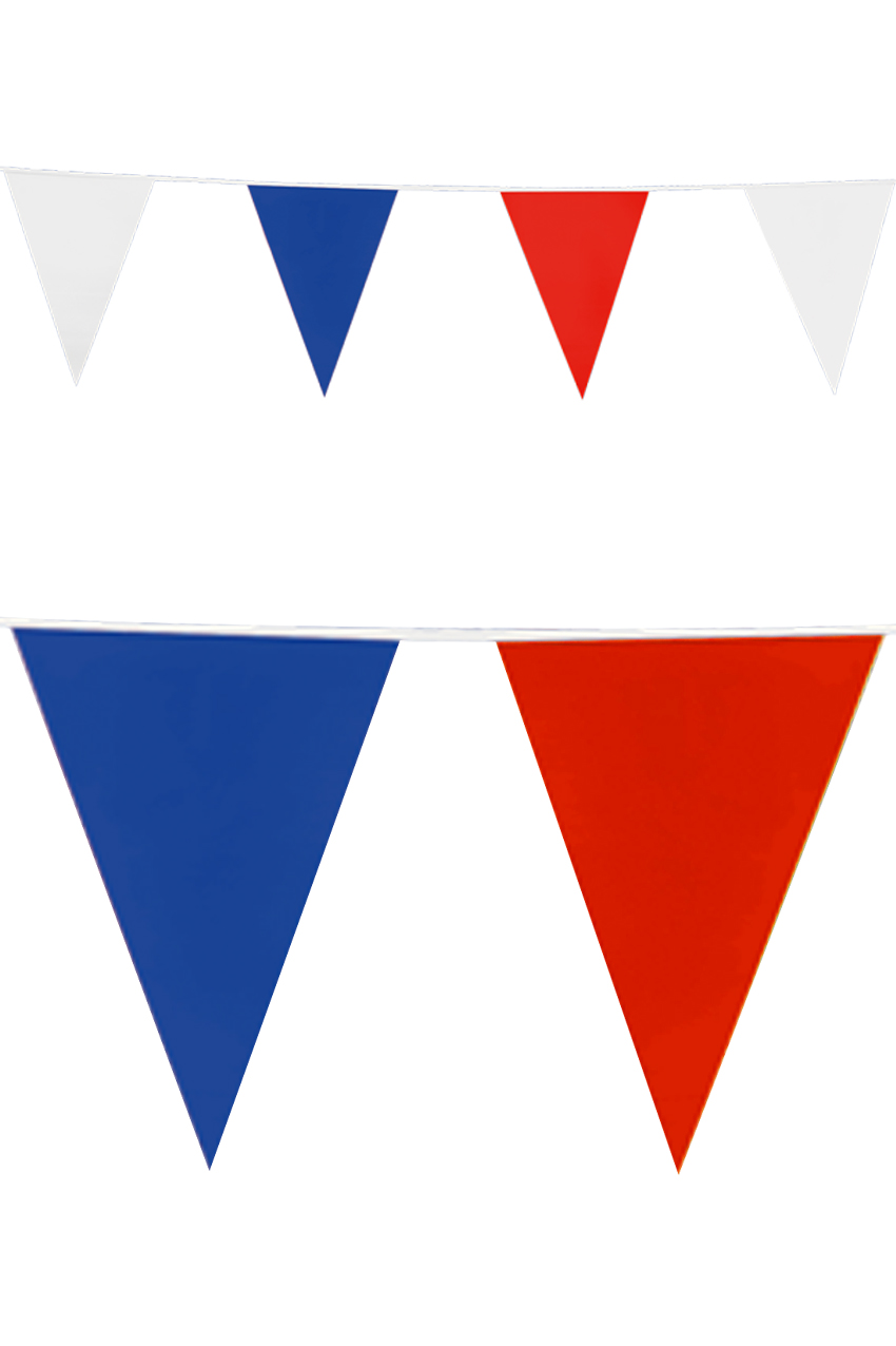 Flag line red white blue 10 meters