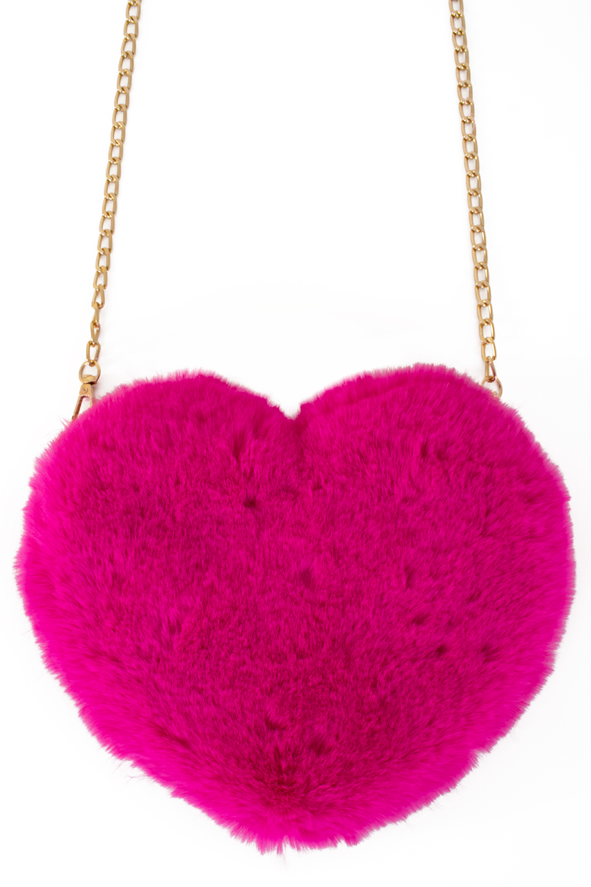 Bag plush heart pink
