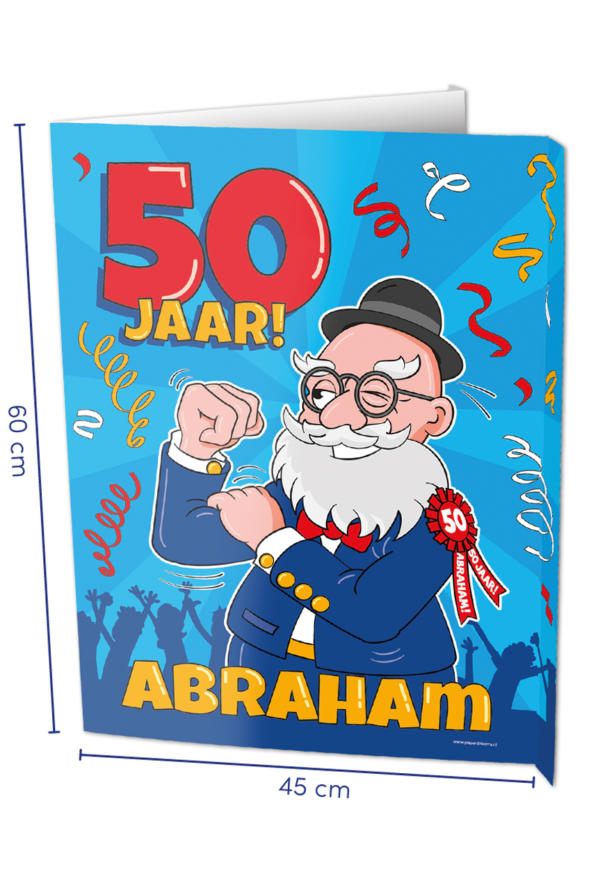 Window sign Abraham 50 jaar 60 x 45 cm
