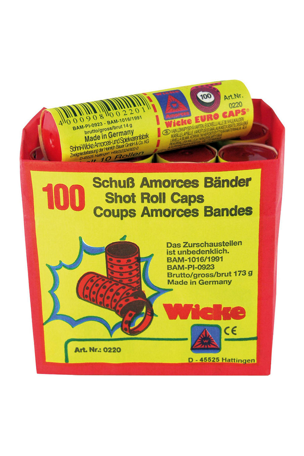 Ammorces 100 shots 144 rings in a box