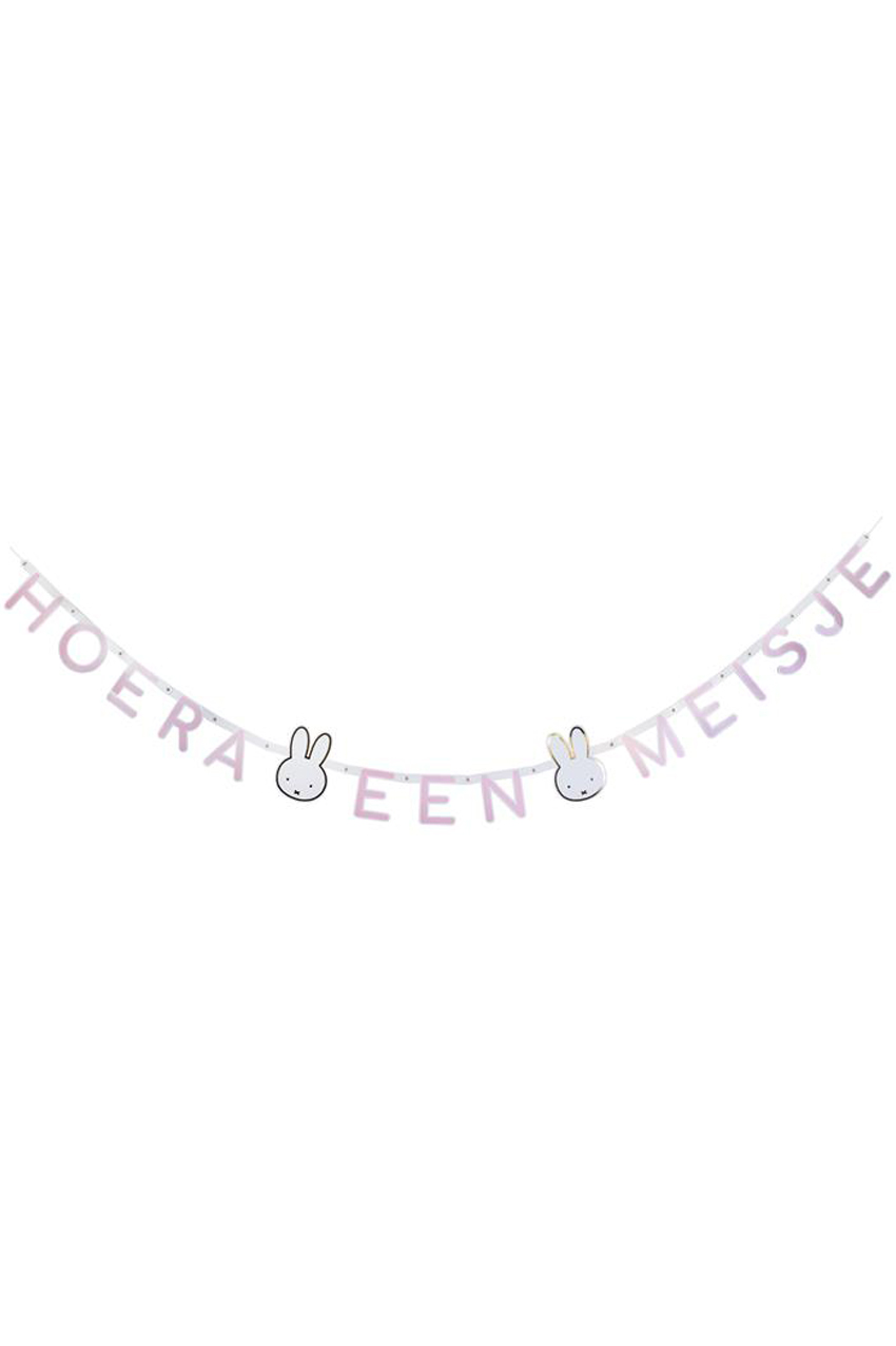 Letterguirlande Nijntje baby pink hoera een meisje 